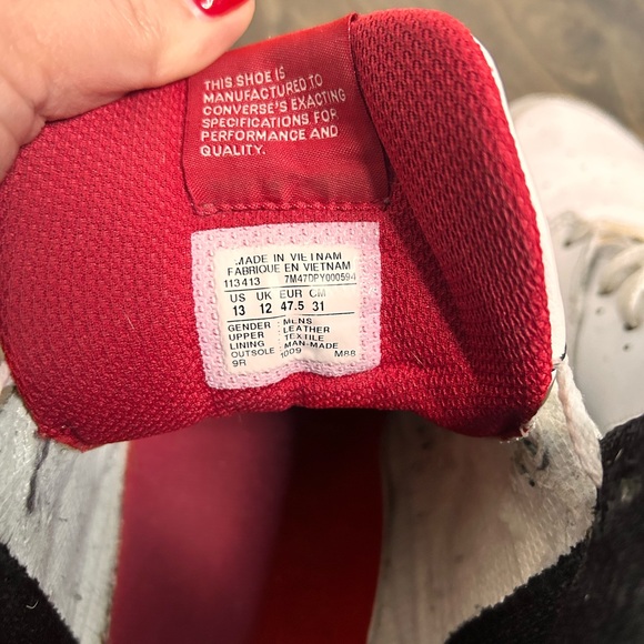 Size 13 - Converse Men’s Drop Step Red White Basketball High Top Shoes - Picture 6 of 10